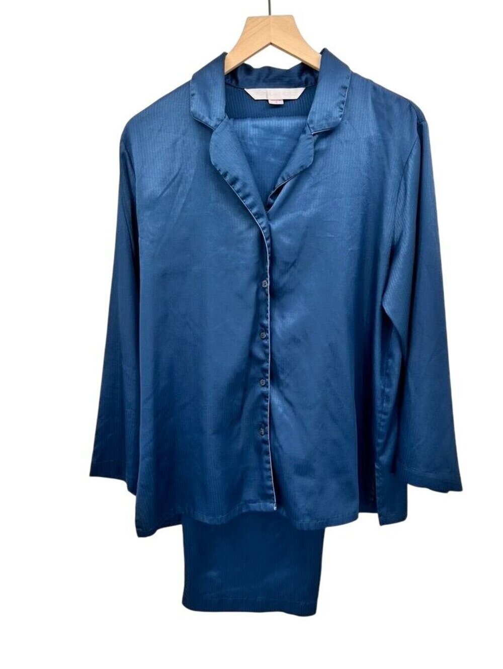 Victorias Secret Blue Satin Pajama Set Small Satin Vintage Y2K